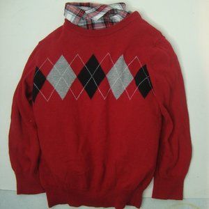 The Children's Place 4T red/gray long sleeve shirt, red sweater Boy Toddler